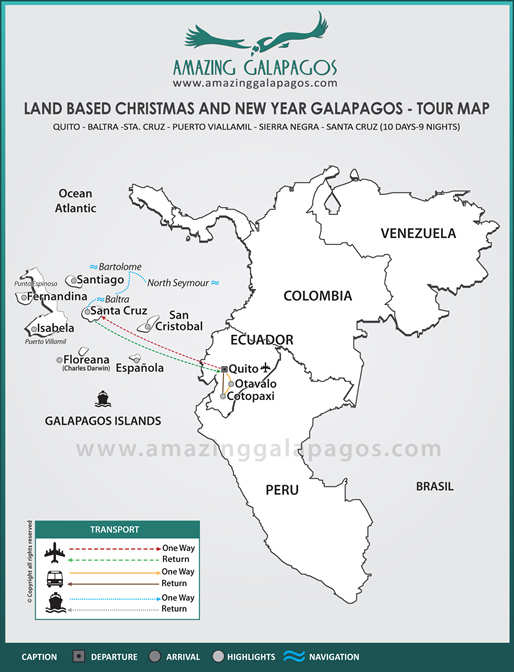 Tourmap Land based Christmas and New Year Galapagos 2022