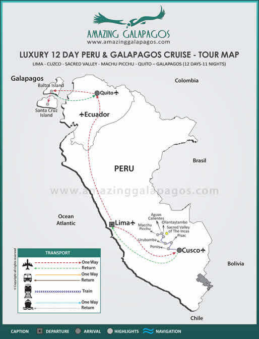 Tourmap Luxury 12 Day Peru & Galapagos Cruise