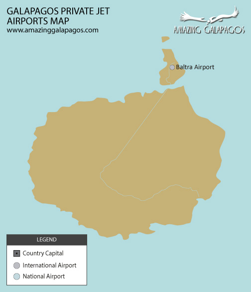 Galapagos private jet heliports map