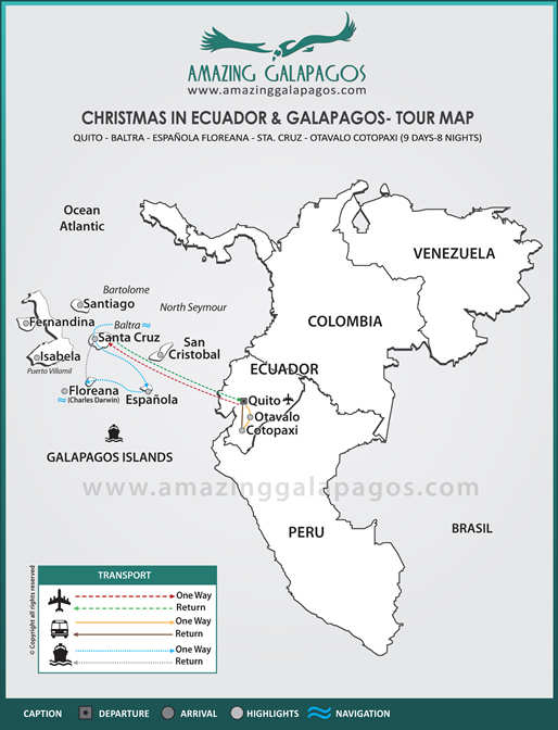 Tourmap Christmas in Ecuador & Galapagos 2024  - 4 day cruise on the Beluga Yacht