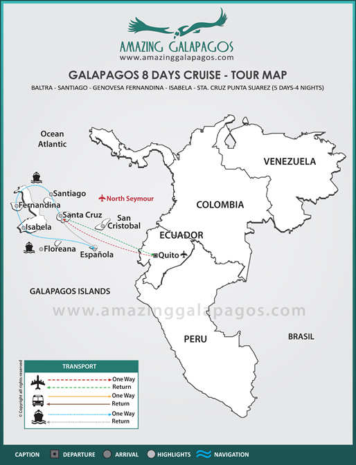 Tourmap Galapagos 8 days cruise